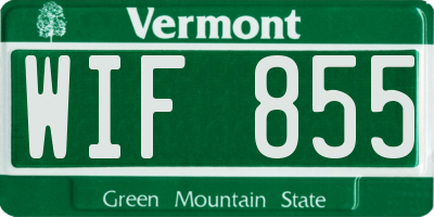 VT license plate WIF855