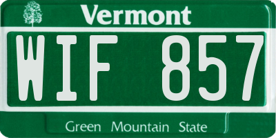 VT license plate WIF857