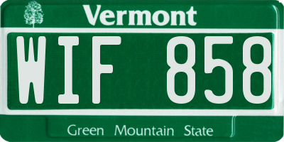 VT license plate WIF858
