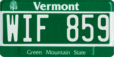 VT license plate WIF859