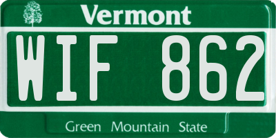 VT license plate WIF862