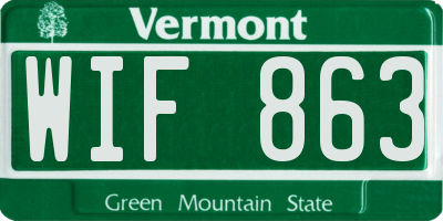 VT license plate WIF863