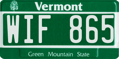 VT license plate WIF865
