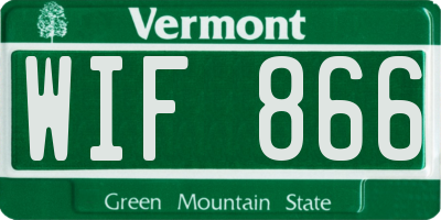 VT license plate WIF866