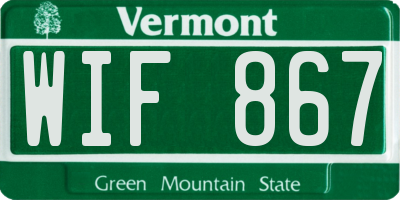 VT license plate WIF867