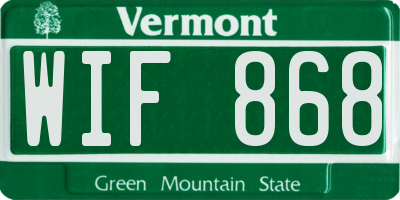VT license plate WIF868