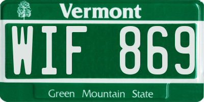 VT license plate WIF869