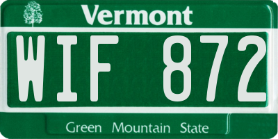 VT license plate WIF872
