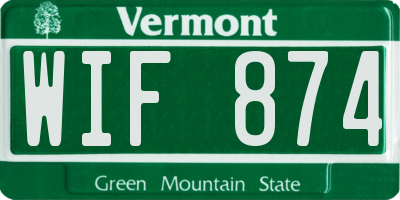 VT license plate WIF874