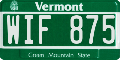 VT license plate WIF875