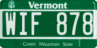 VT license plate WIF878