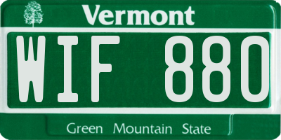 VT license plate WIF880