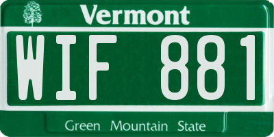 VT license plate WIF881