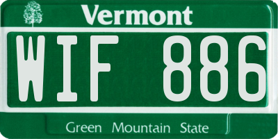 VT license plate WIF886