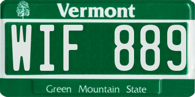 VT license plate WIF889