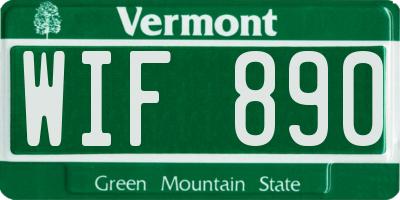 VT license plate WIF890