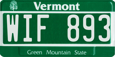 VT license plate WIF893