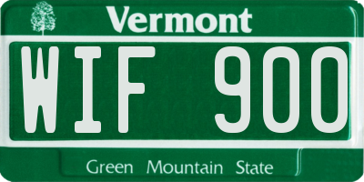 VT license plate WIF900