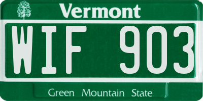 VT license plate WIF903