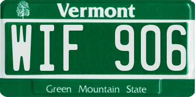 VT license plate WIF906
