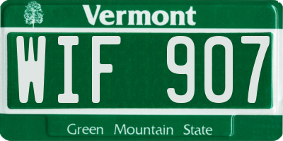 VT license plate WIF907