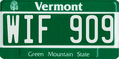 VT license plate WIF909