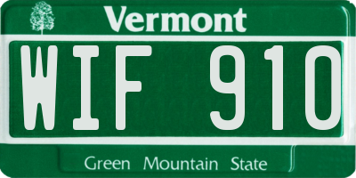 VT license plate WIF910