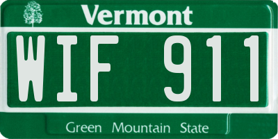 VT license plate WIF911