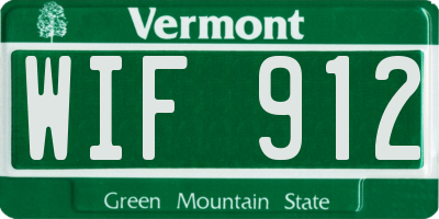 VT license plate WIF912