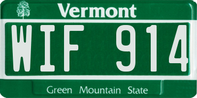 VT license plate WIF914