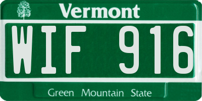 VT license plate WIF916