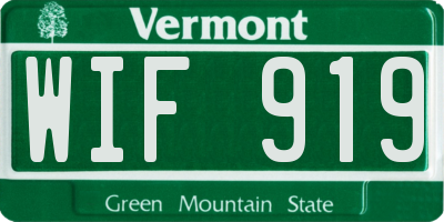 VT license plate WIF919
