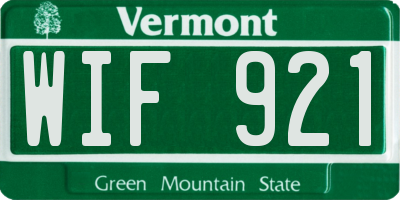 VT license plate WIF921