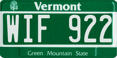 VT license plate WIF922