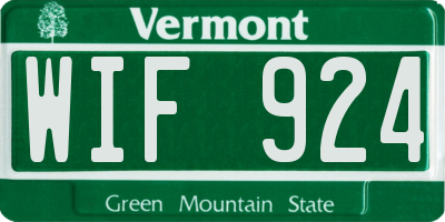 VT license plate WIF924