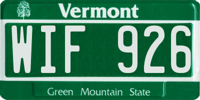 VT license plate WIF926