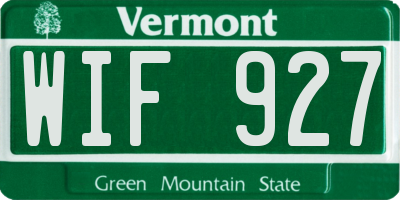 VT license plate WIF927
