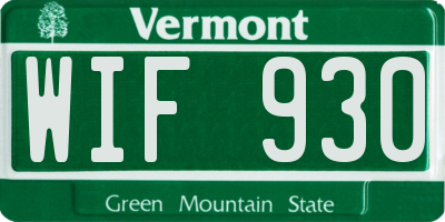 VT license plate WIF930