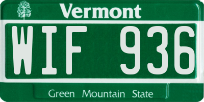 VT license plate WIF936
