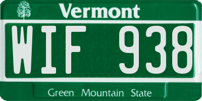 VT license plate WIF938