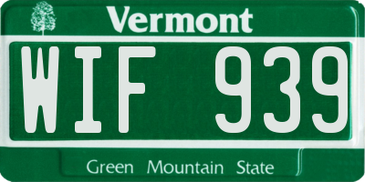 VT license plate WIF939