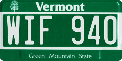 VT license plate WIF940