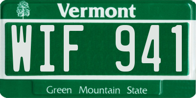 VT license plate WIF941