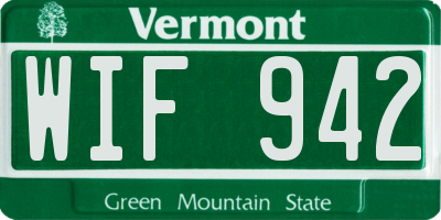 VT license plate WIF942