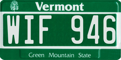 VT license plate WIF946