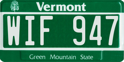 VT license plate WIF947