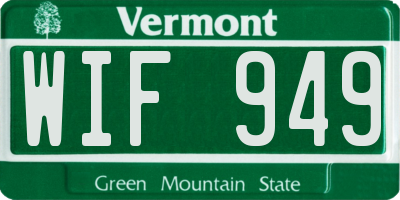 VT license plate WIF949