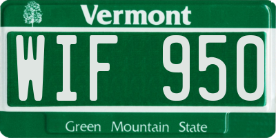 VT license plate WIF950