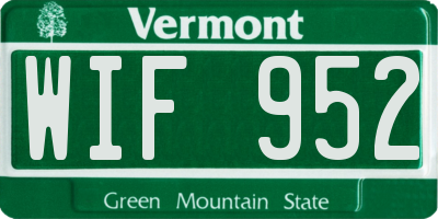 VT license plate WIF952