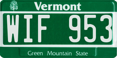 VT license plate WIF953